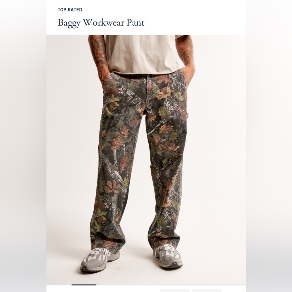 Abercrombie Camo Baggy Workwear Pant 28x 30